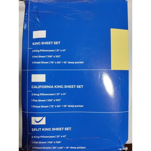 100% Pure Egyptian Cotton Split King Sheets Sets for Adjustable Bed - Picture 4 of 5